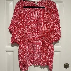 Victorias Secret Red With Hearts Kimono Coverup